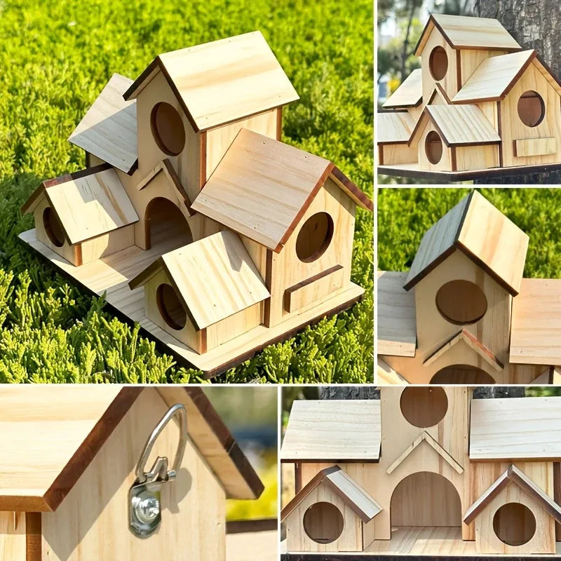 Vogelhaus aus Holz – Handgefertigt fuer Garten, Hof und Balkon