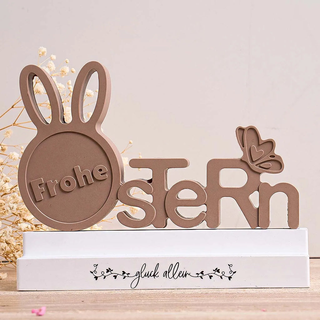 Oster-Silikonform „Frohe Ostern“ – Hasenmotiv, DIY Harz & Gips, 3D-Ornamente