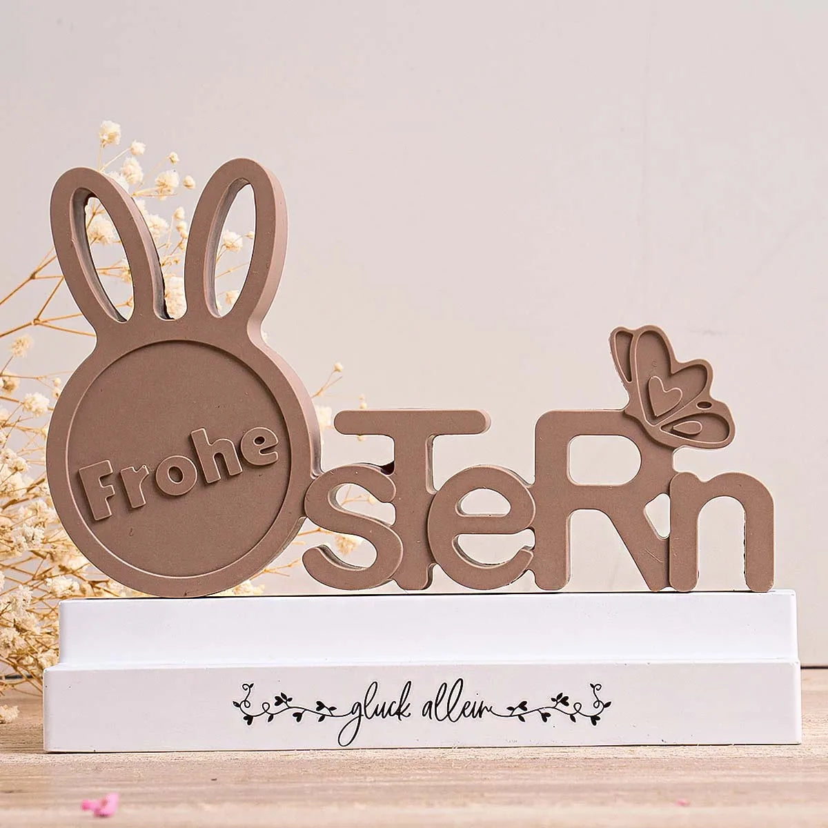Oster-Silikonform „Frohe Ostern“ – Hasenmotiv, DIY Harz & Gips, 3D-Ornamente