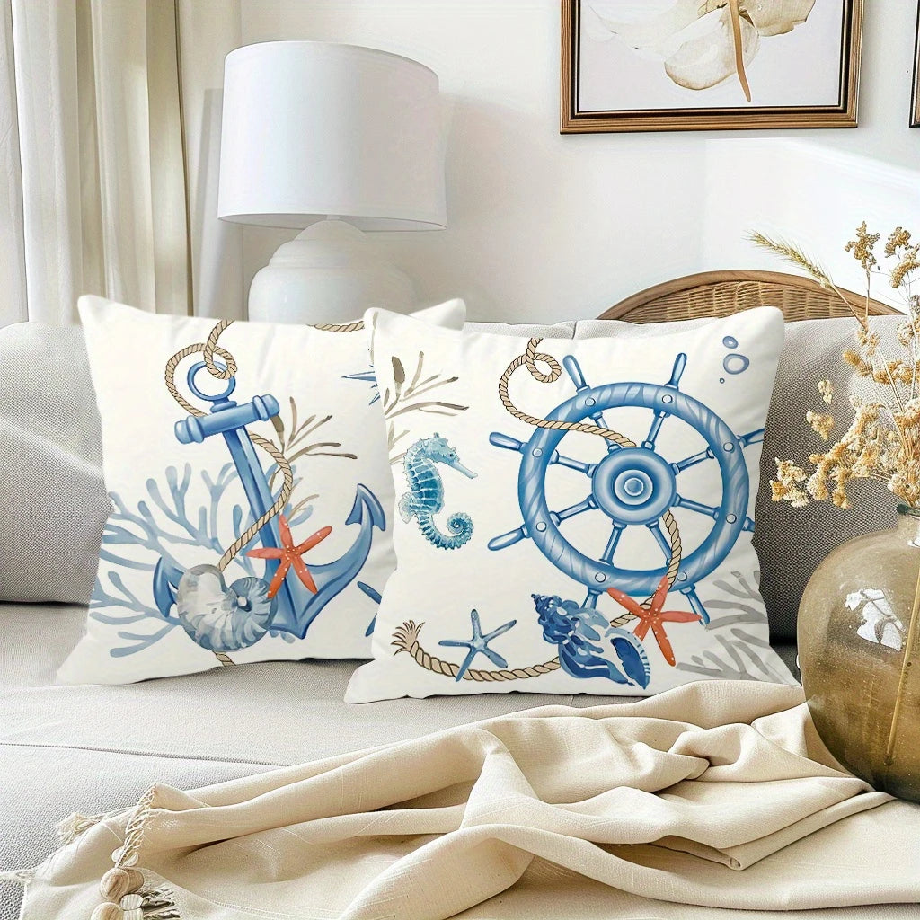 Maritimer Kissenbezug – Küsten & Ozean Design | 40x40 bis 60x60 cm