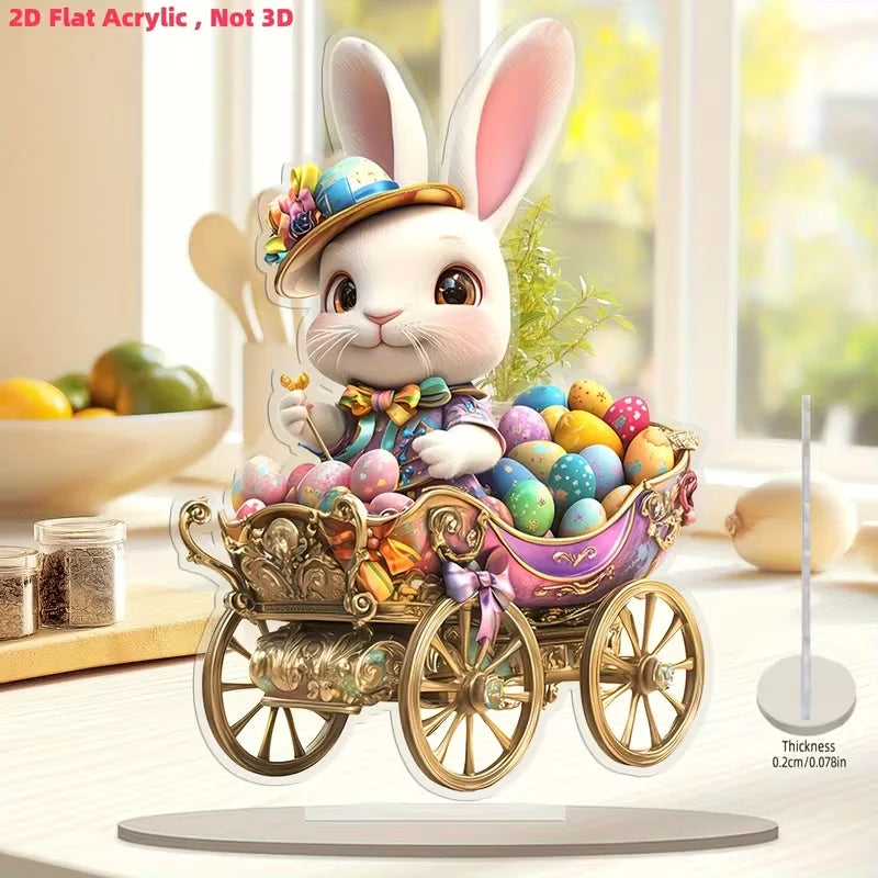 Osterhase & Ei Acryl-Tischdeko – 2D Boho-Stil, Ostern, Valentinstag & Hochzeit