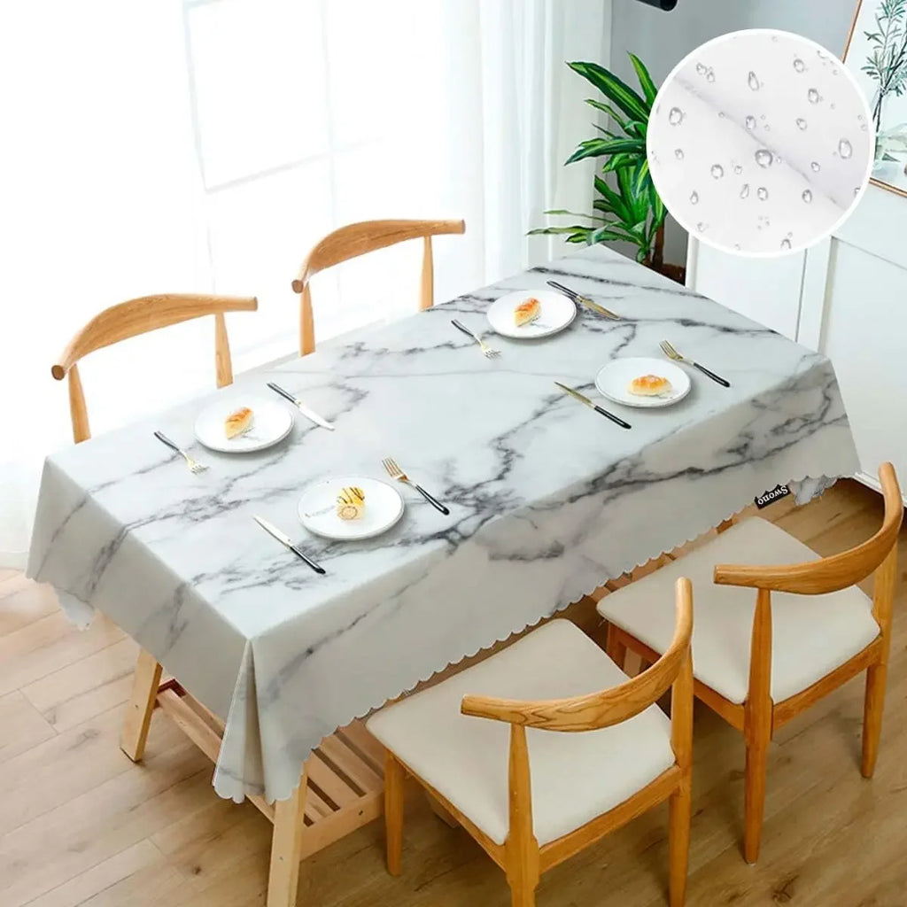 Maritime Tischdecke mit Kompass & Weltkarte – wasserabweisend, waschbar, 9 Größen