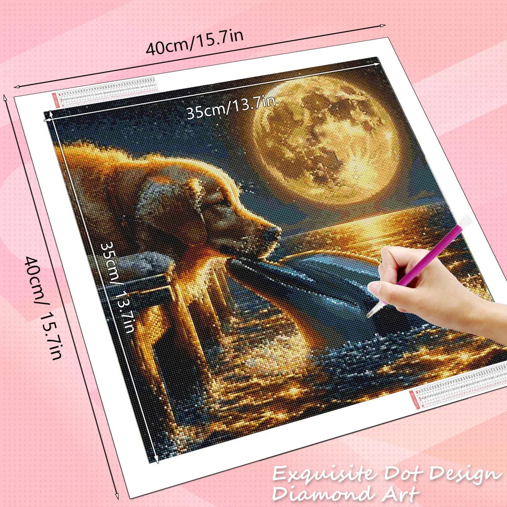 Diamond Painting Kit Delfin – 5D Diamant Malerei Set mit Rundsteinen oder eckigen Steinen