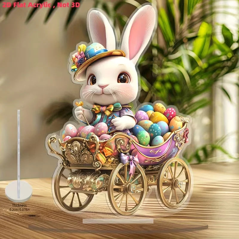 Osterhase & Ei Acryl-Tischdeko – 2D Boho-Stil, Ostern, Valentinstag & Hochzeit
