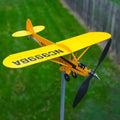 Metall-Windfahne Flugzeug – 3D Gartendeko mit Windrichtungsanzeige