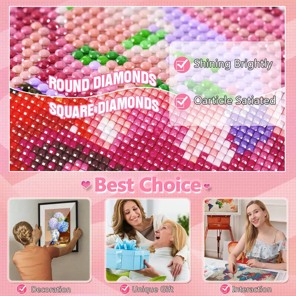 Diamond Painting Kit Meereslandschaft & Sternenhimmel – DIY Diamant Mosaic Kunst | Eckige & Runde Steine