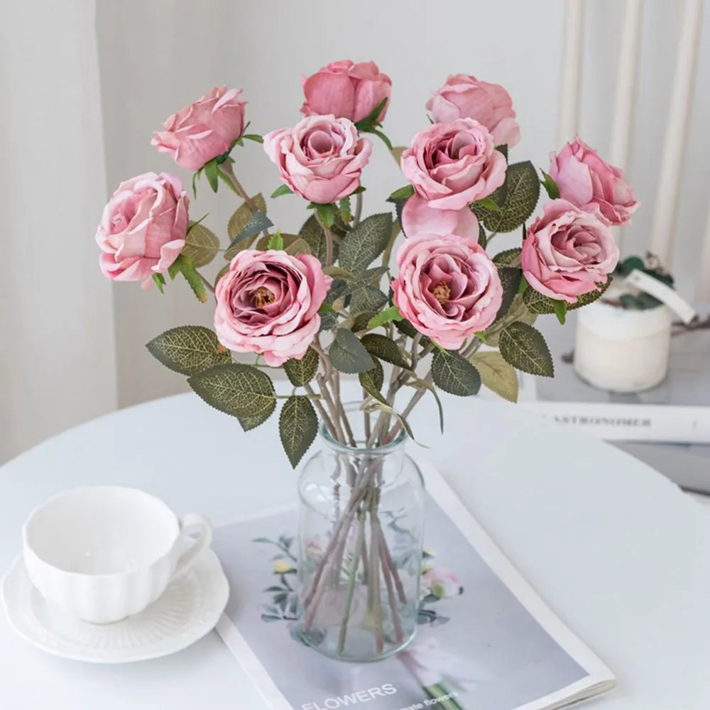 Künstliche Seidenrose – 38 cm, 7 Farben, Hochzeit, Brautstrauß & Heimdeko