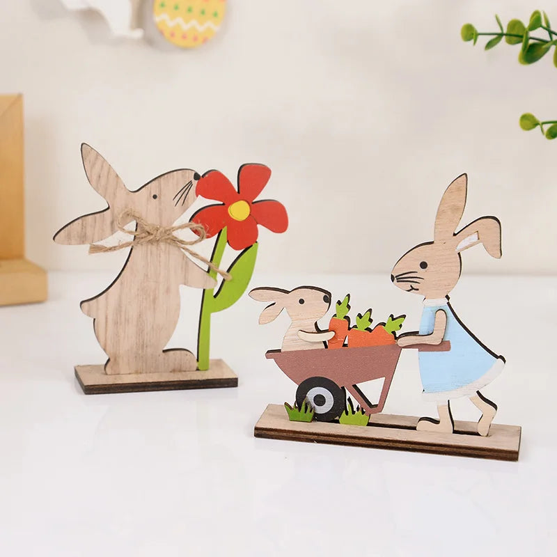 Holz-Osterhase Dekofigur – Stehender Hase für Ostern & Frühling