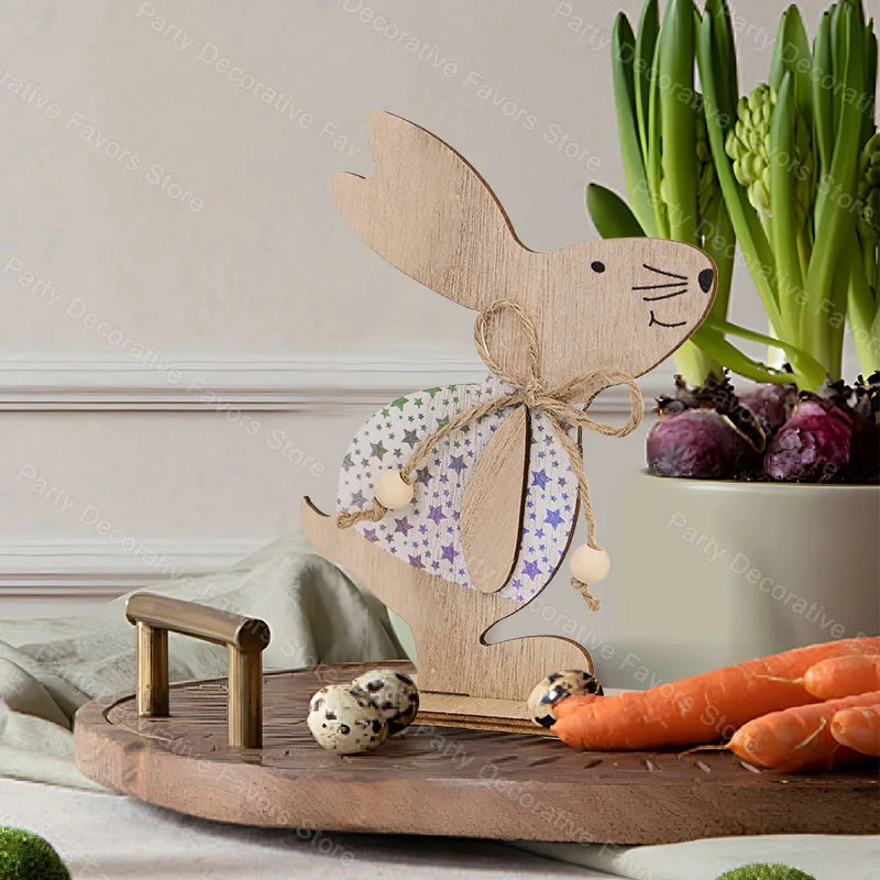 Holz-Osterhase Dekofigur – Stehender Hase für Ostern & Frühling