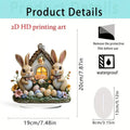Osterhasen Acryl-Ornament – 2 Designs: Kaninchenhaus & Hasenei, Tischdeko Ostern & Frühling