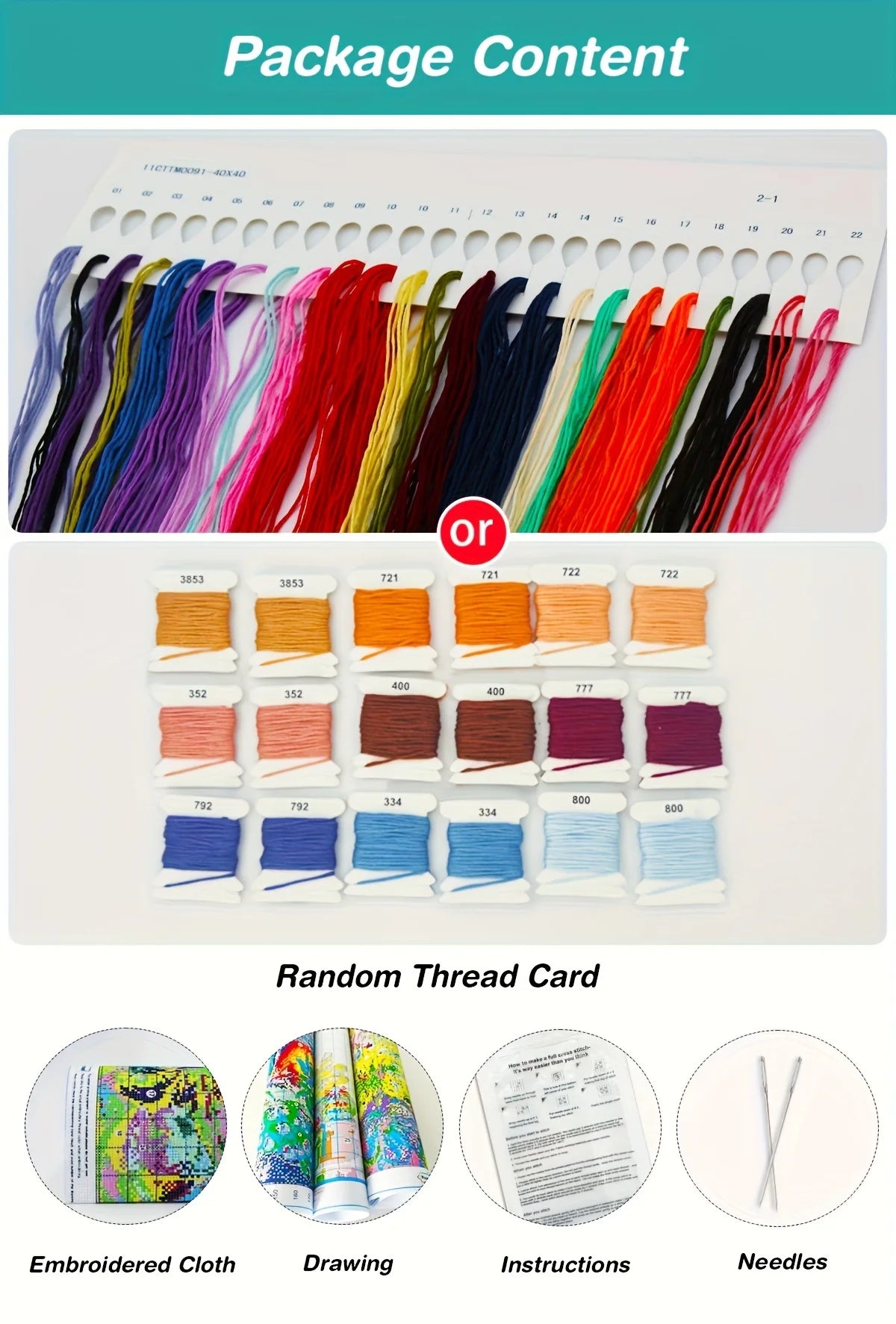 Kreuzstich-Set Meer – 40x40cm Stickpackung mit Stoff, Faden und Anleitung