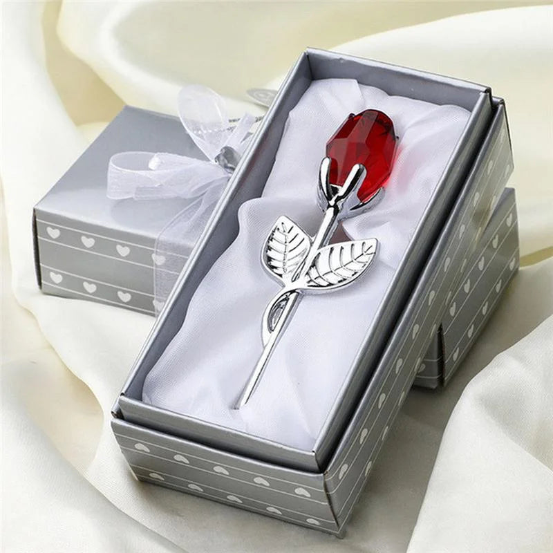 Kristall-Rose Dekofigur – Glas-Blume als Geschenk & Hochzeitsdeko