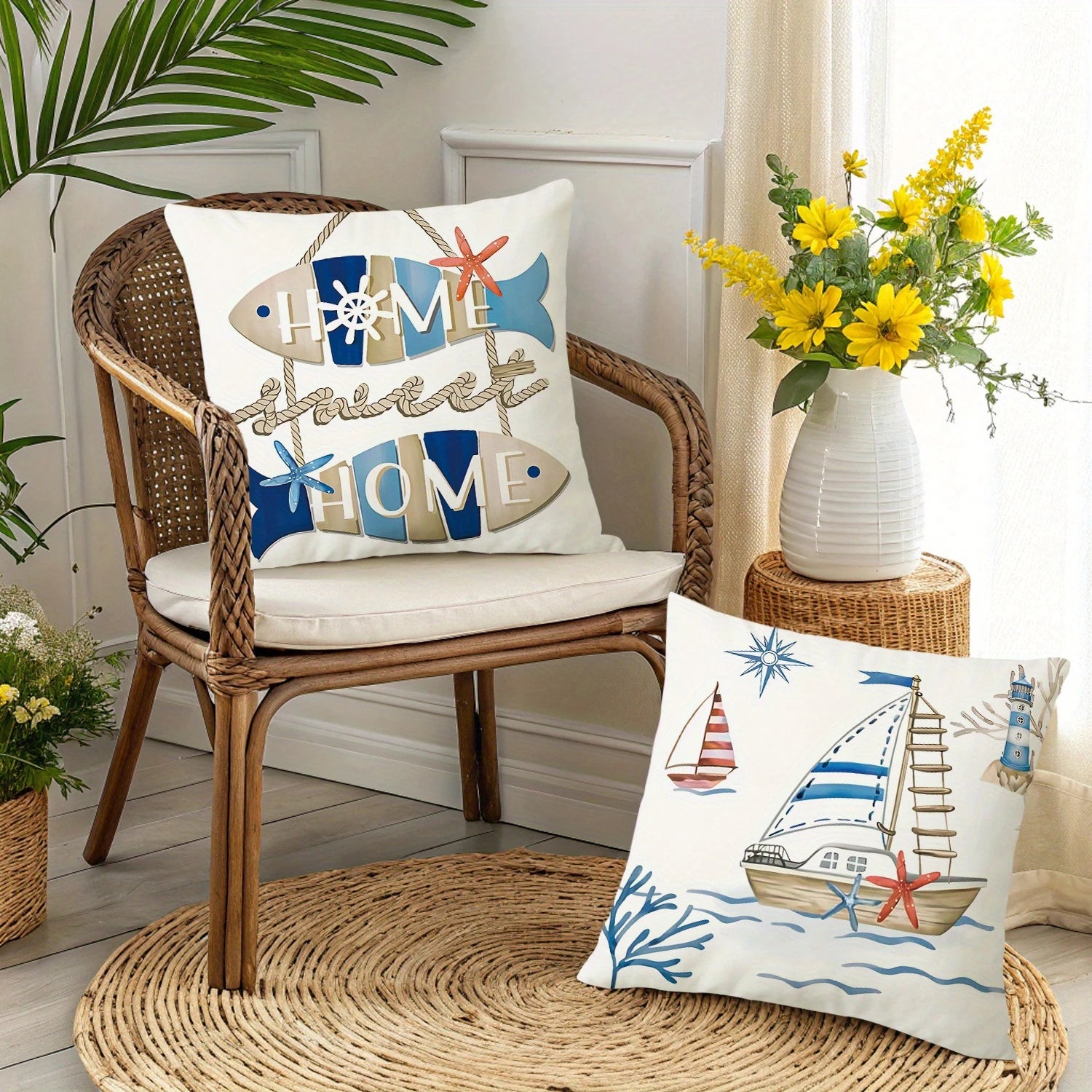 Maritimer Kissenbezug – Küsten & Ozean Design | 40x40 bis 60x60 cm