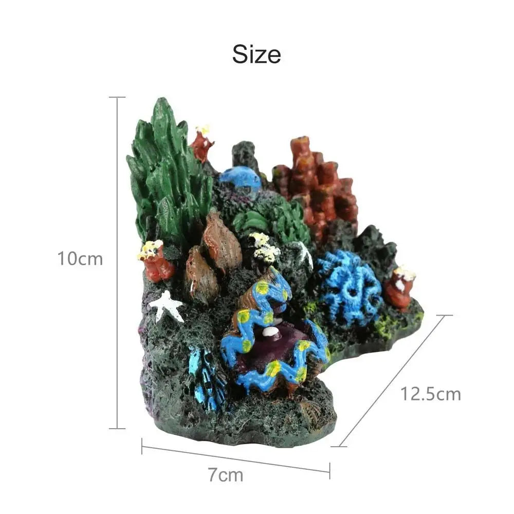 Aquarium Korallen-Deko aus Kunstharz – 12,5x10x7 cm, Süß- & Salzwasser, Fischsicher