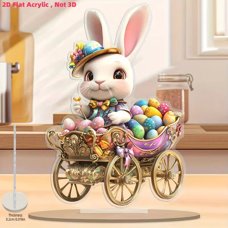 Osterhase & Ei Acryl-Tischdeko – 2D Boho-Stil, Ostern, Valentinstag & Hochzeit