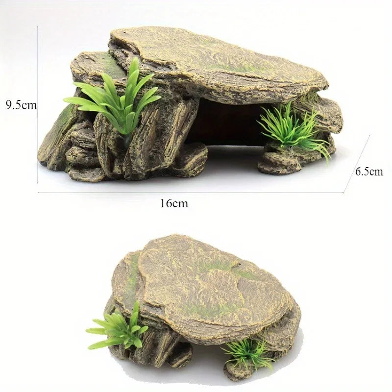 Schildkröten-Sonnenplattform für Aquarium – Reptilien-Dekoration aus Resin