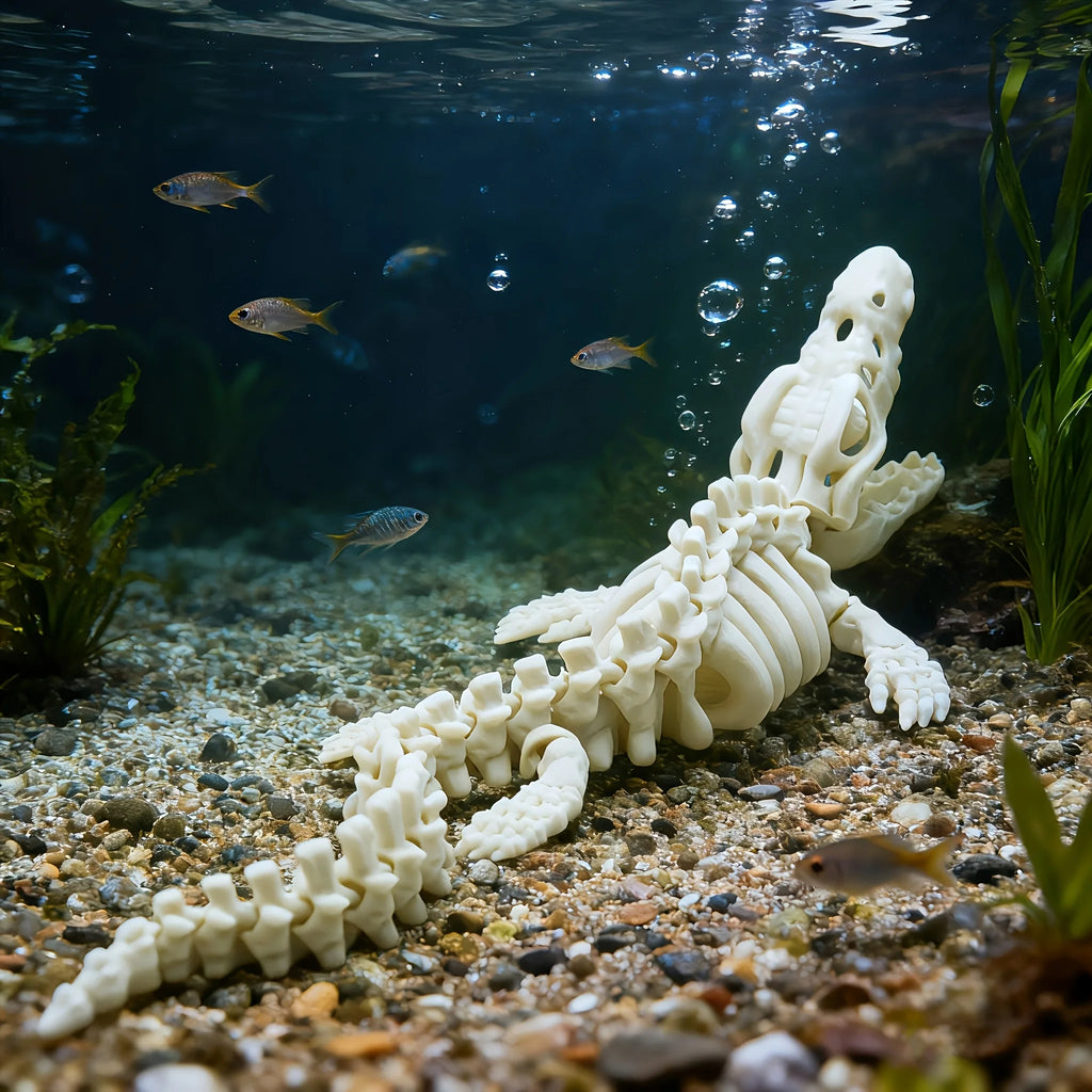 Mosasaurus-Skelett Aquarium Dekoration – Realistisches Dinosaurier-Fossil für Fischtank