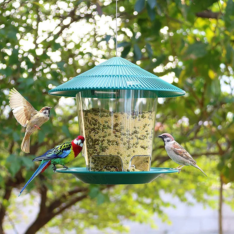 Vogelfutterspender zum Aufhaengen – Wetterfest, 700 ml, fuer Garten und Balkon