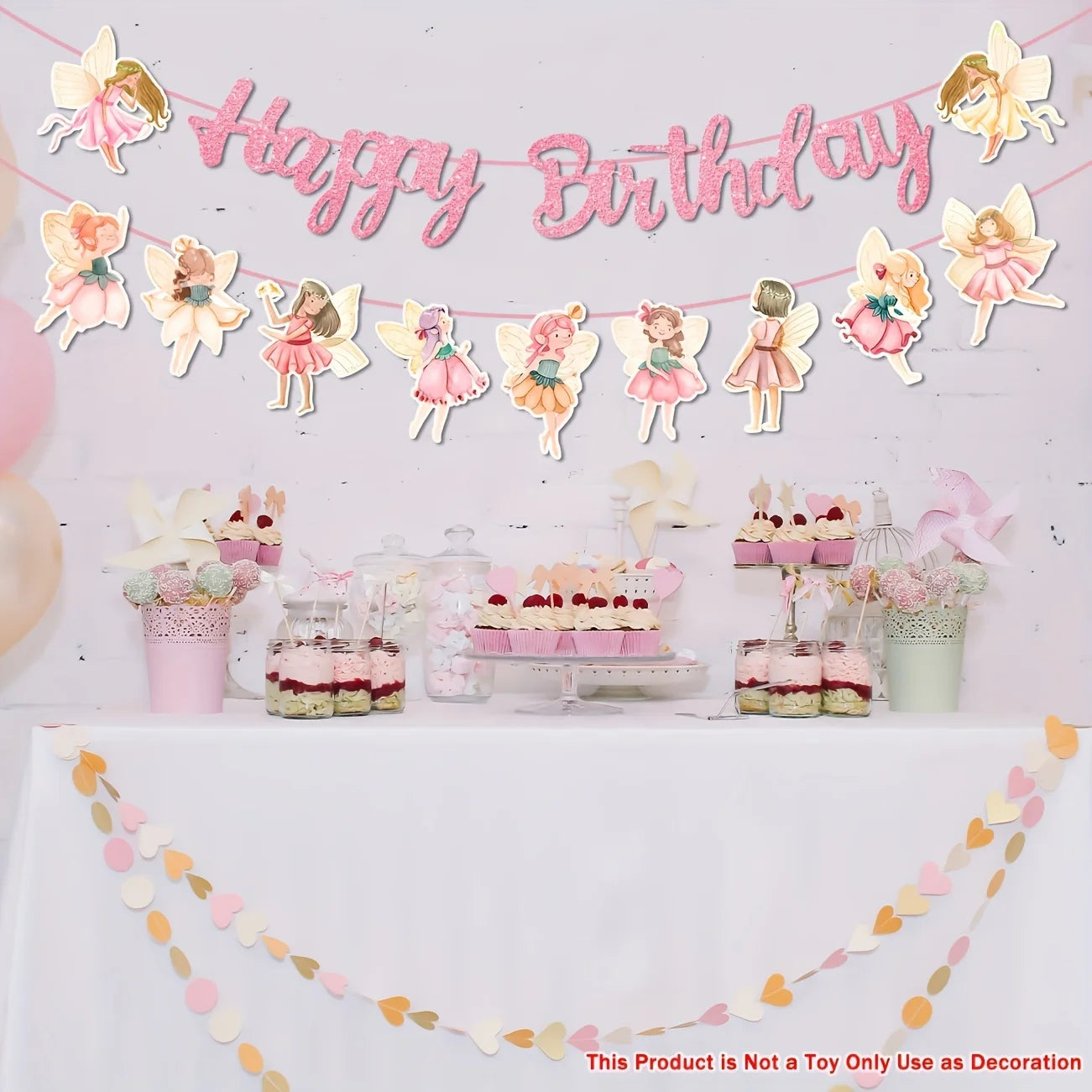 Blumenfee Geburtstagsbanner – Happy Birthday Deko für Mädchen, bunt & zauberhaft