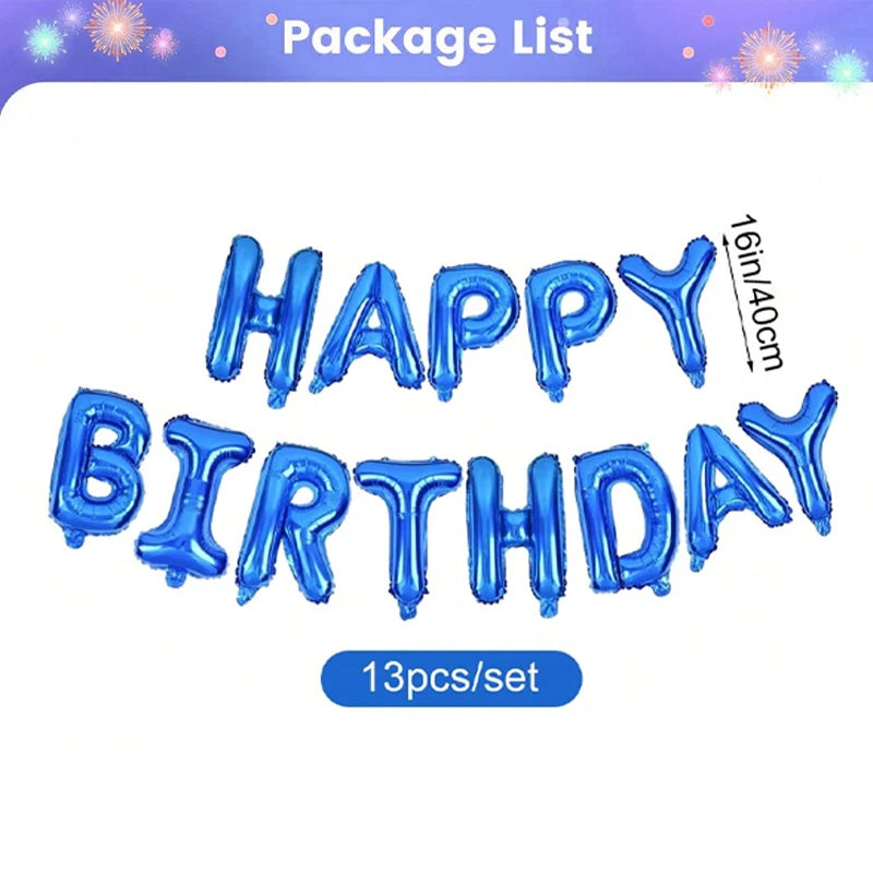 Blaues Geburtstag Deko Set – 52-teilig mit Happy Birthday Banner, Latex- & Folienballons
