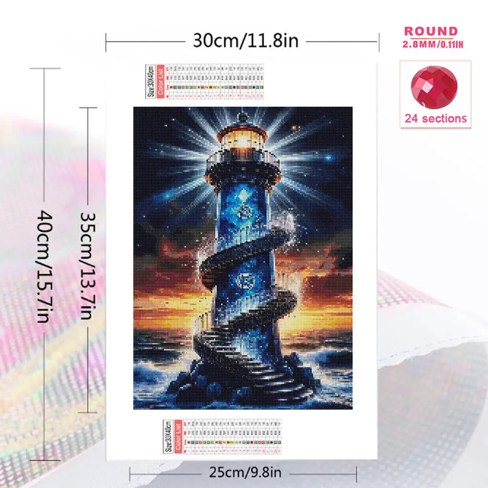 Diamond Painting Leuchtturm & Küste – MomoArt DIY Set