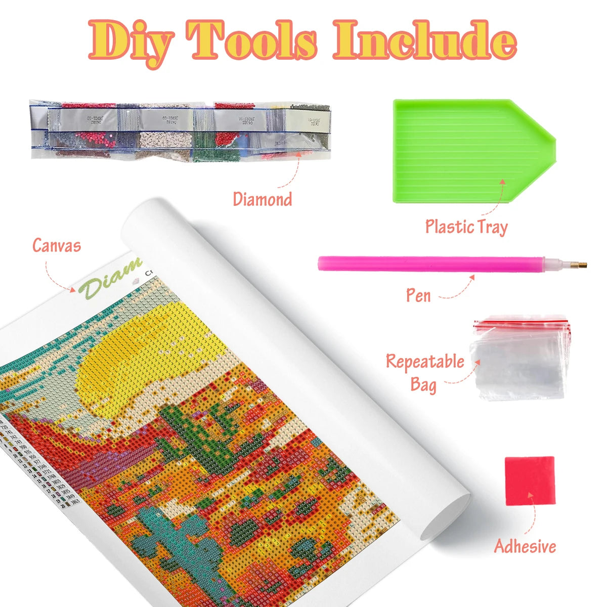 Diamond Painting Kit Meereslandschaft – DIY Diamant-Mosaikbild mit Boot & Ozean-Motiv