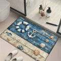 Maritimer Badezimmer-Teppich – Rutschfest, waschbar, Nautik-Design