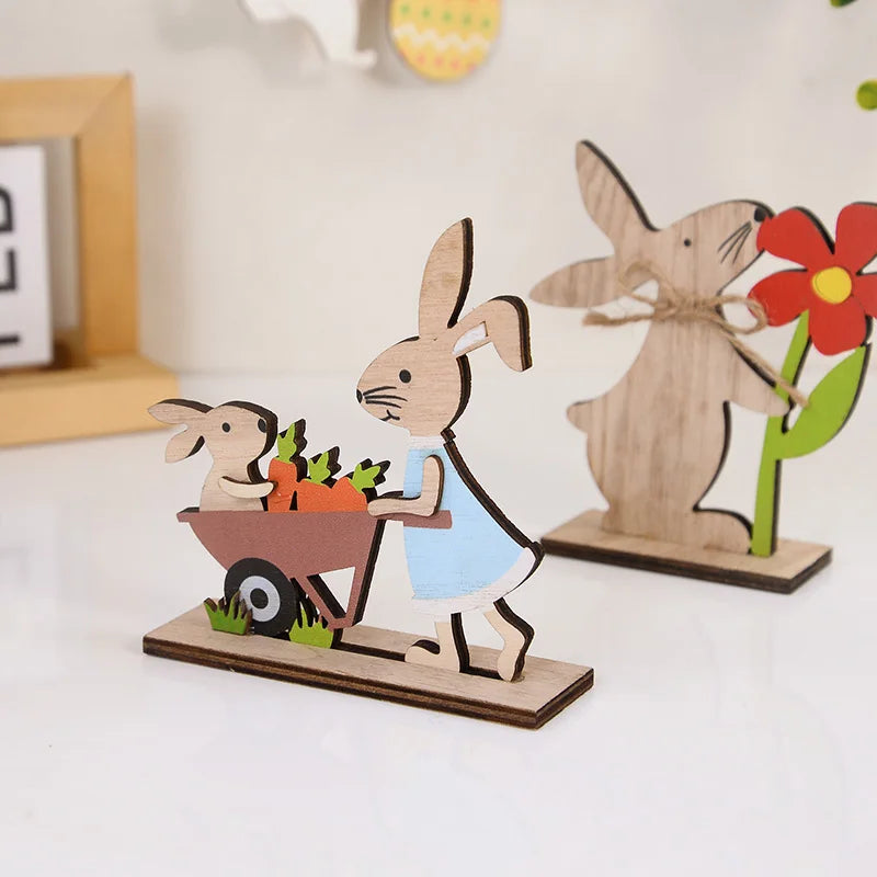 Holz-Osterhase Dekofigur – Stehender Hase für Ostern & Frühling