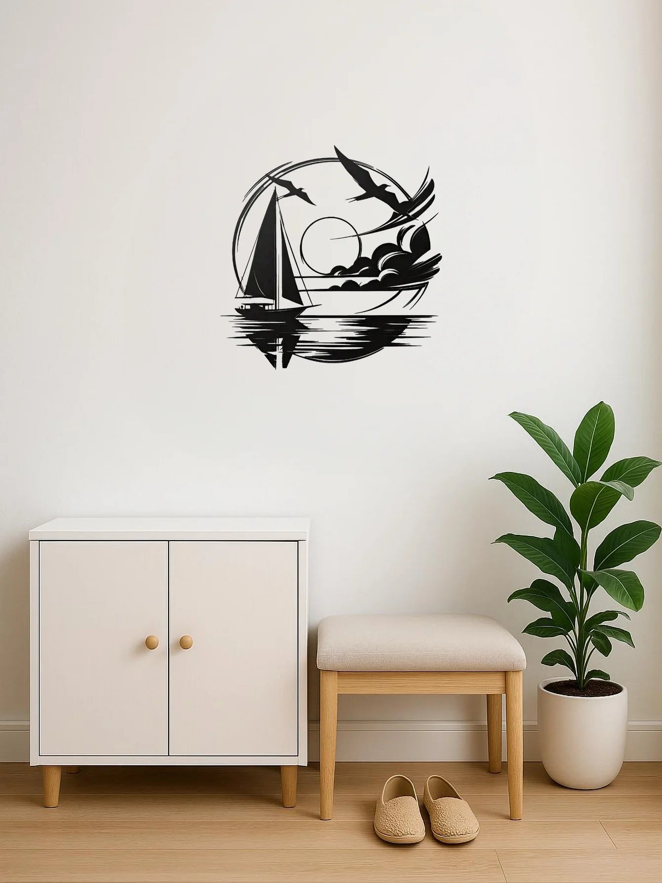Segelboot Metall-Wanddeko – Wasserdicht, Maritim, Moderne Räume & Geschenkidee
