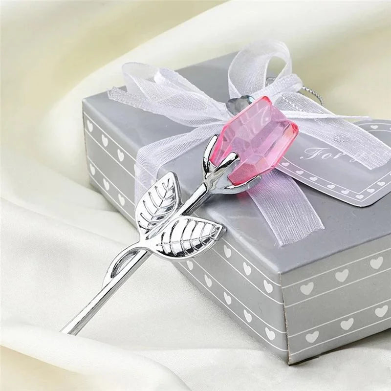 Kristall-Rose Dekofigur – Glas-Blume als Geschenk & Hochzeitsdeko