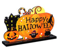 Halloween Holzdeko Tischset – 20x12 cm, 3 Designs: Boo, Süßes oder Saures & Happy Halloween
