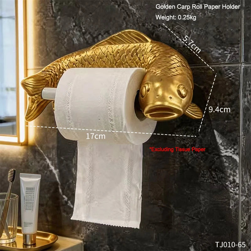 Karpfen Toilettenpapierhalter – Wandmontage ohne Bohren, Badezimmer Dekoration