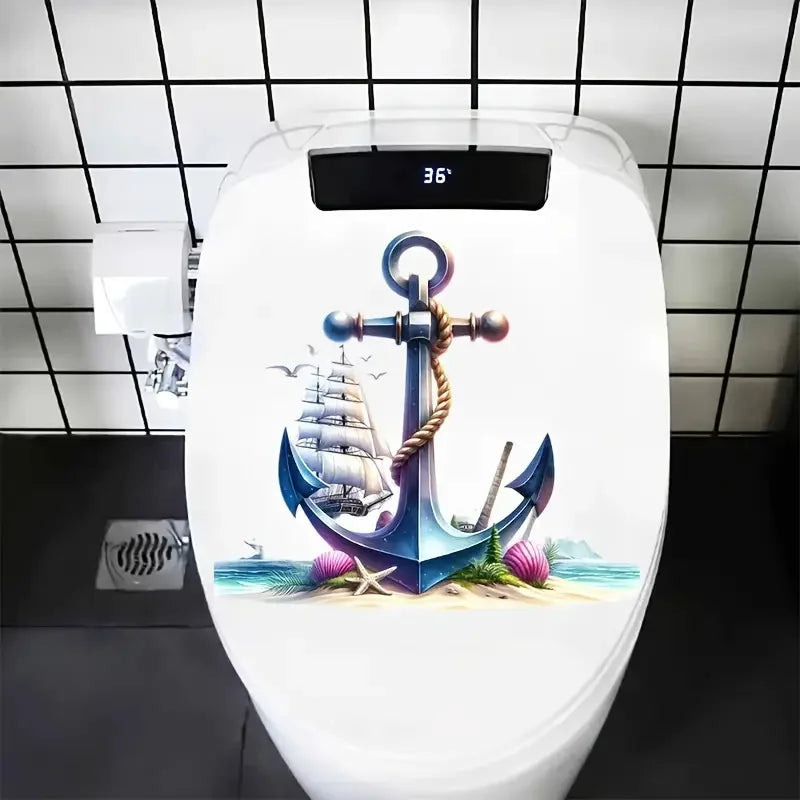 Maritime Wandtattoos – Anker & Nautik | Selbstklebende Vinyl-Aufkleber für Bad & Wohnbereich
