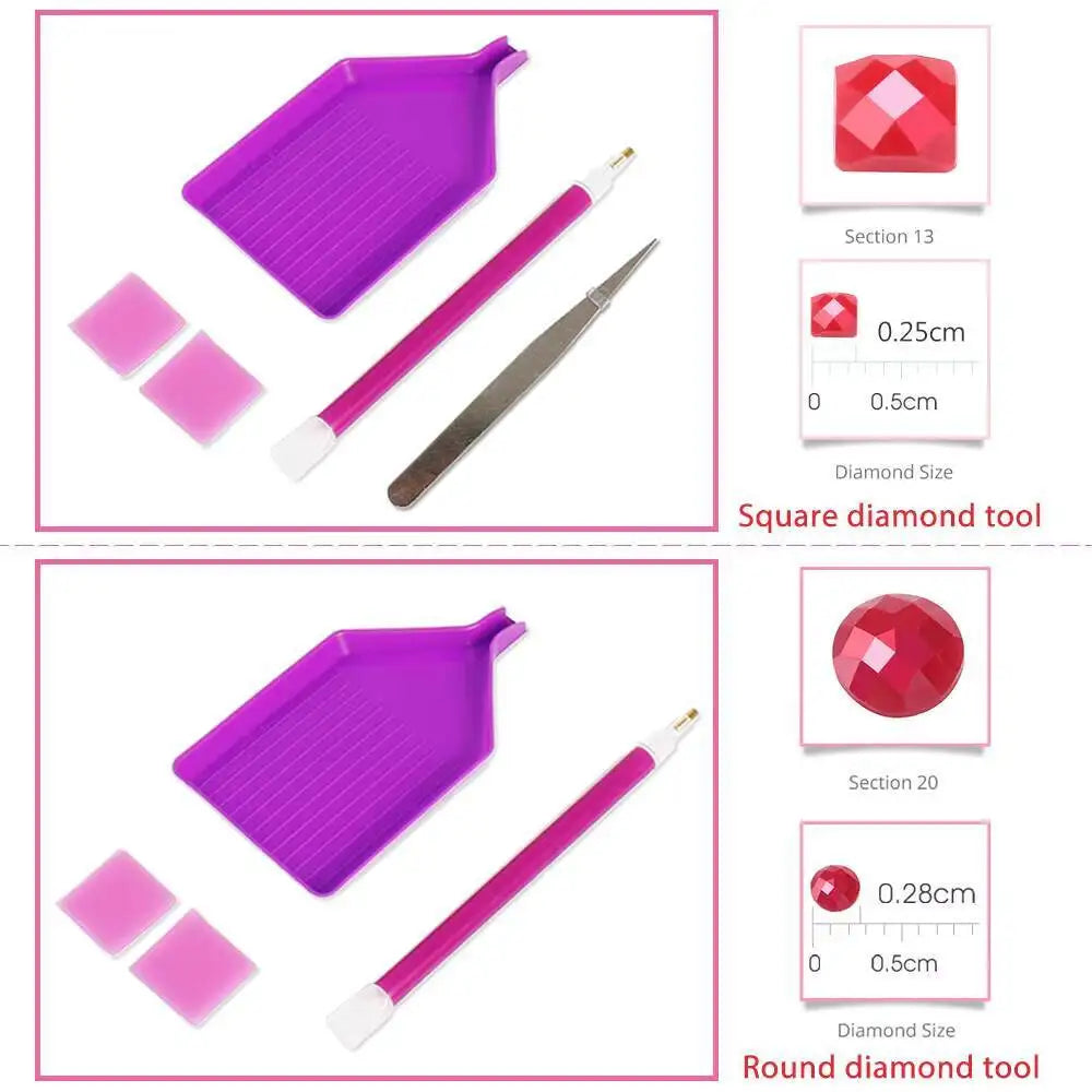 Diamond Painting Leuchtturm Sonnenuntergang – DIY Bastelset, Malen nach Zahlen mit Diamanten
