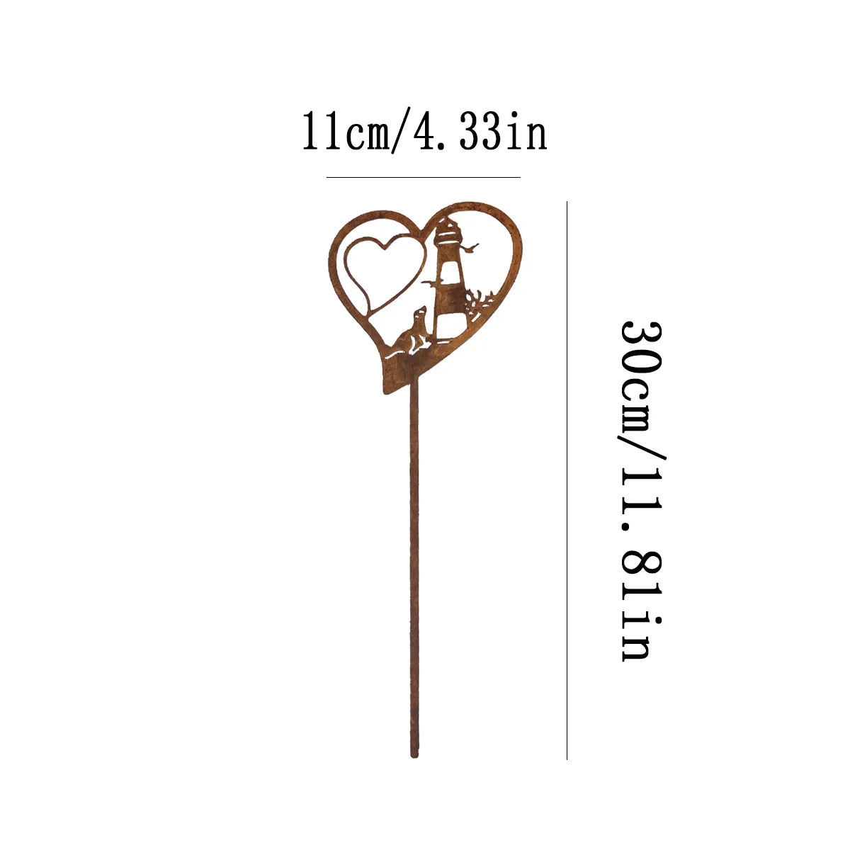 Gartenstecker Leuchtturm und Robbe – Maritimer Gartendeko-Stecker in Rostoptik