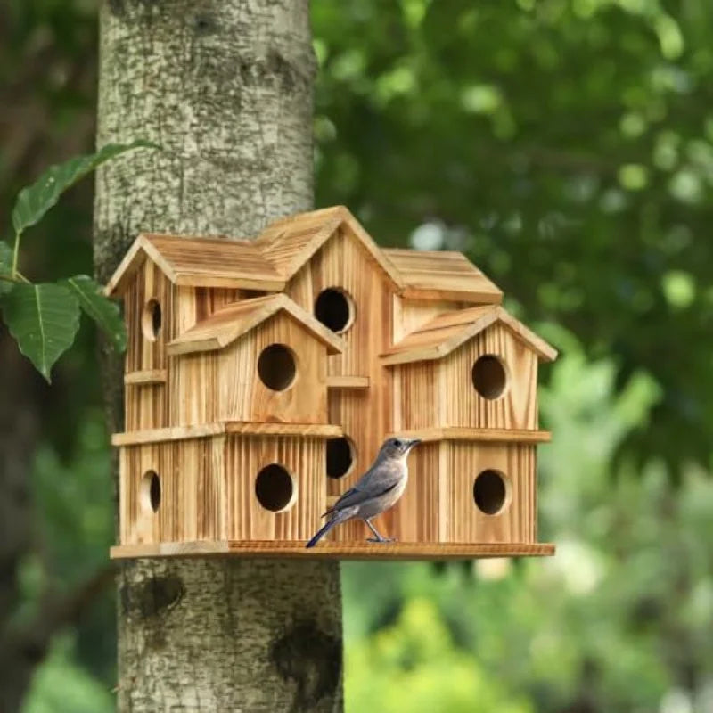 Vogelhaus aus Holz – Handgefertigt fuer Garten, Hof und Balkon