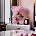 Teddybär Blumenstrauß aus Schaumrosen – Geschenk zur Hochzeit, Muttertag & mehr