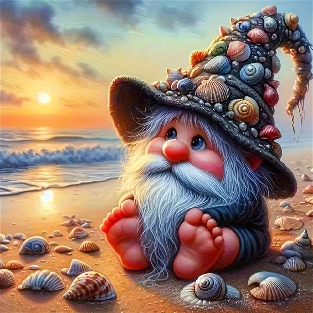 Diamond Painting Set Muschel & Meerestiere – 5D DIY Diamantmalerei Cartoon, verschiedene Groessen