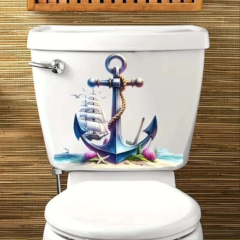 Maritime Wandtattoos – Anker & Nautik | Selbstklebende Vinyl-Aufkleber für Bad & Wohnbereich