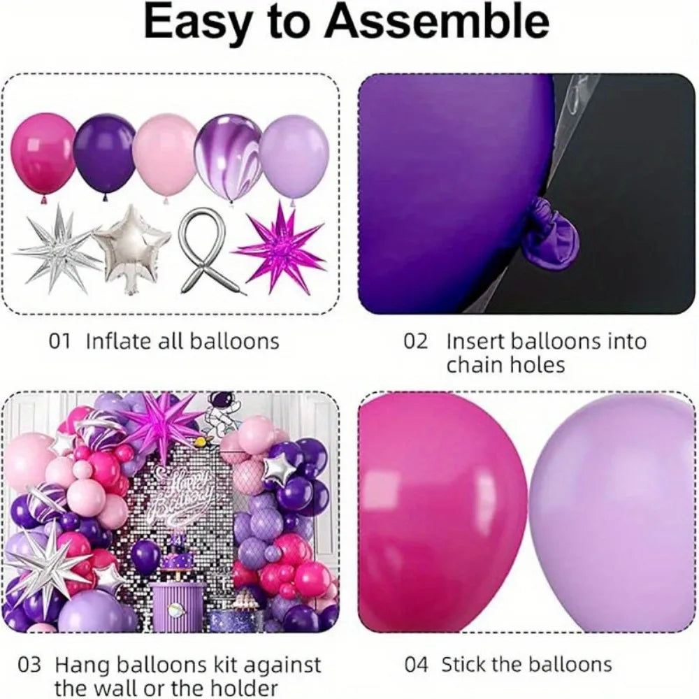 Ballon Girlanden Set 113-teilig – Sternballons für Geburtstag, Hochzeit & Party