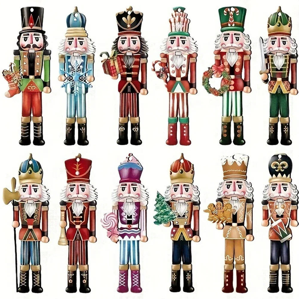 12er-Set Holz-Nussknacker – Weihnachtsdekoration, Geschenk & Heimdeko