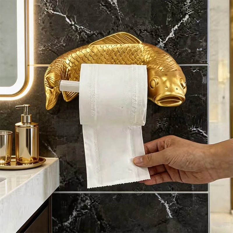 Karpfen Toilettenpapierhalter – Wandmontage ohne Bohren, Badezimmer Dekoration