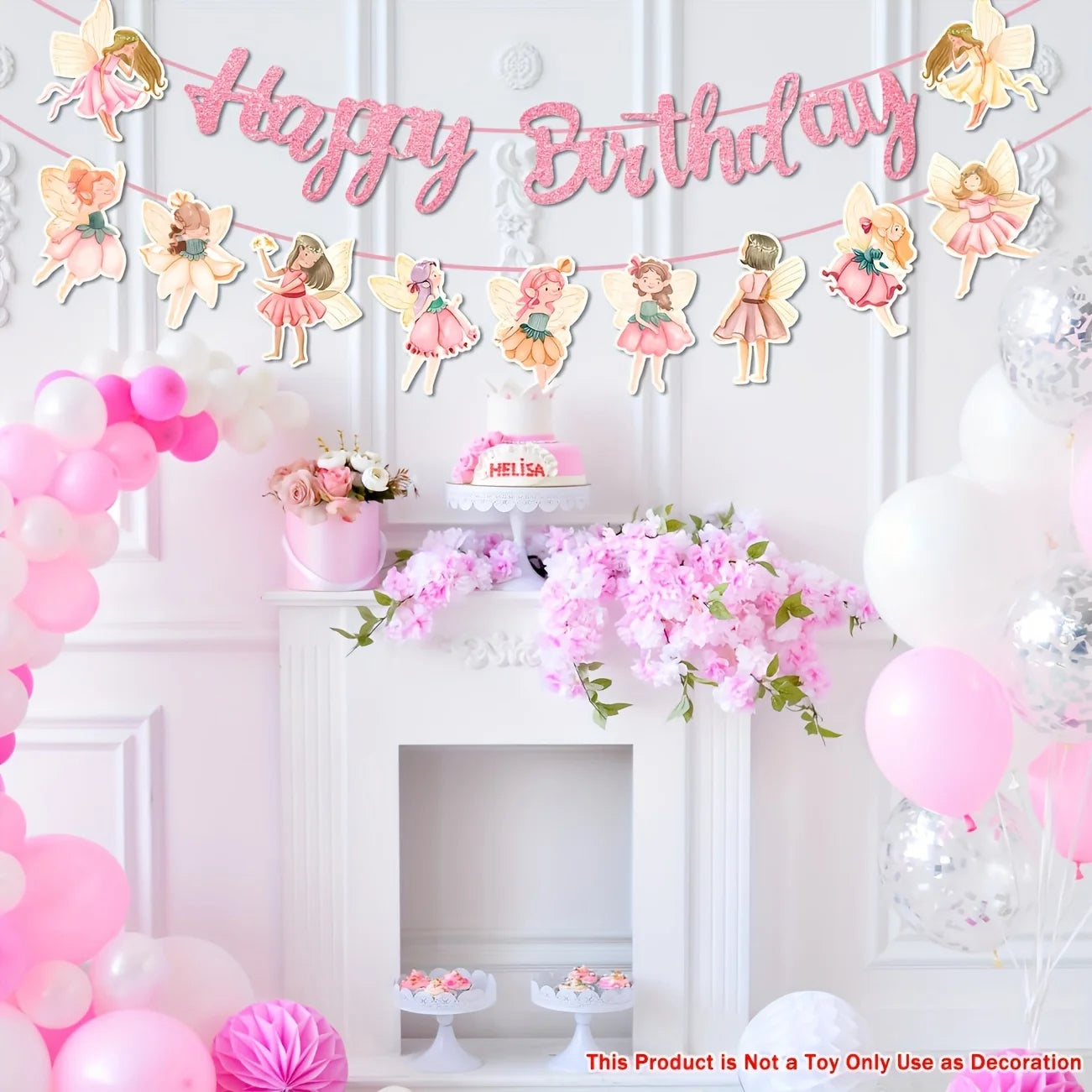 Blumenfee Geburtstagsbanner – Happy Birthday Deko für Mädchen, bunt & zauberhaft