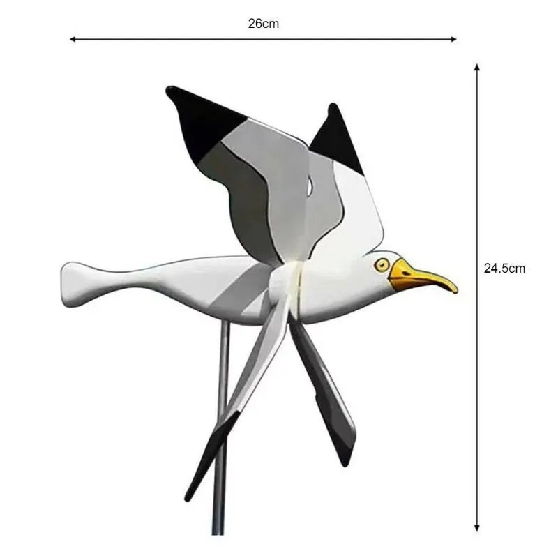 Möwe Windrad Gartendeko – Drehende Vogelfigur für Garten & Terrasse