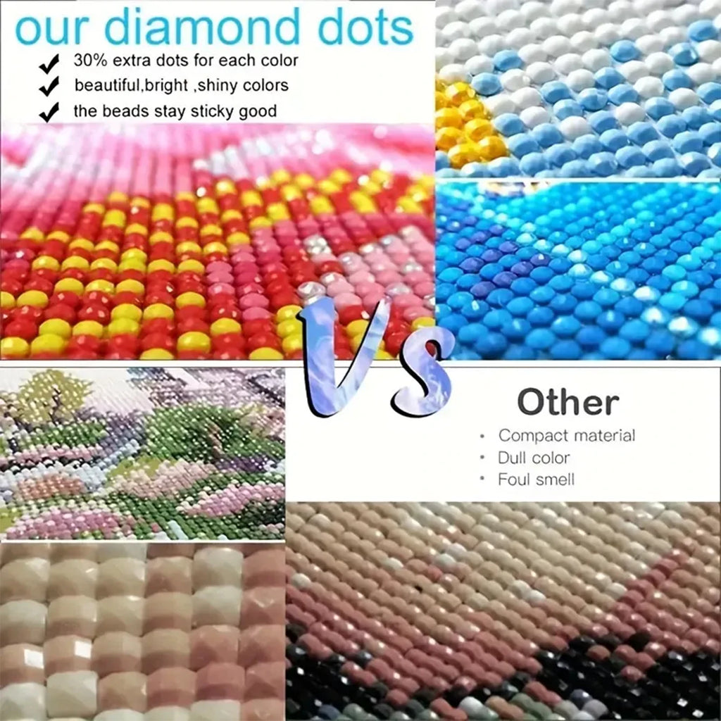 DIY Diamond Painting Kit – Leuchtturm & Meeresblick | 3 Größen | Vollbild