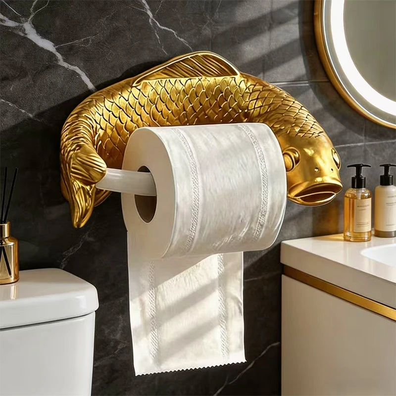Karpfen Toilettenpapierhalter – Wandmontage ohne Bohren, Badezimmer Dekoration