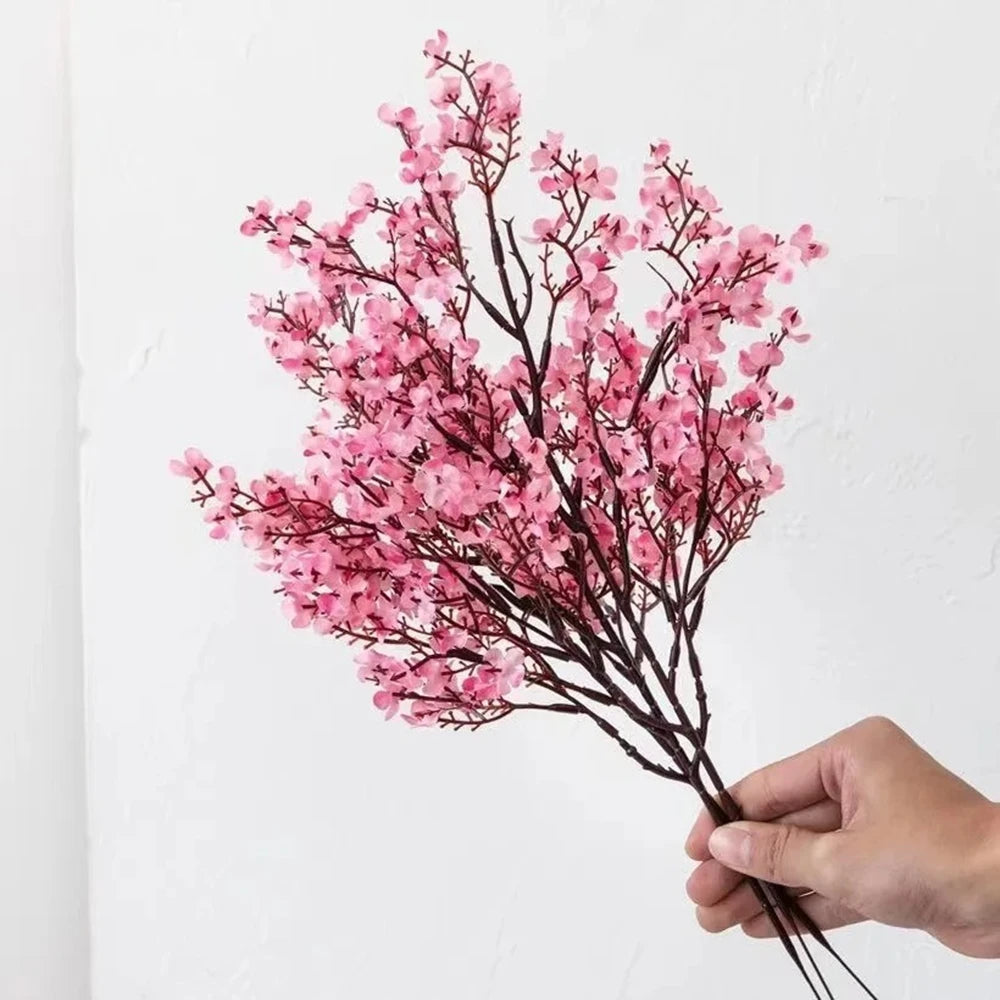 Künstliche Schleierkraut & Kirschblüten – Rosa | Kunstblumen für Hochzeit, Heimdeko & Weihnachten
