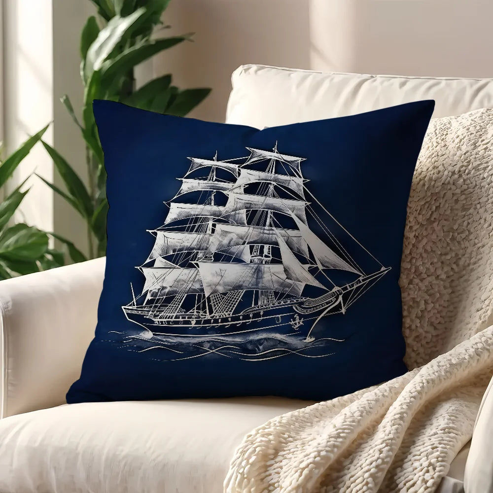 Maritimer Kissenbezug – Lustiges Nautik-Motiv | Beidseitig bedruckt