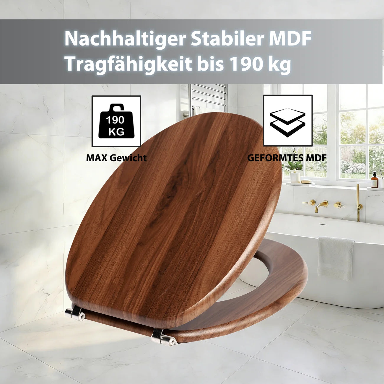 WC-Sitz mit Absenkautomatik – Holz Toilettendeckel mit bunten Motiven, universell passend